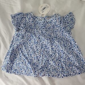 Charming Blue Floral Kids Blouse